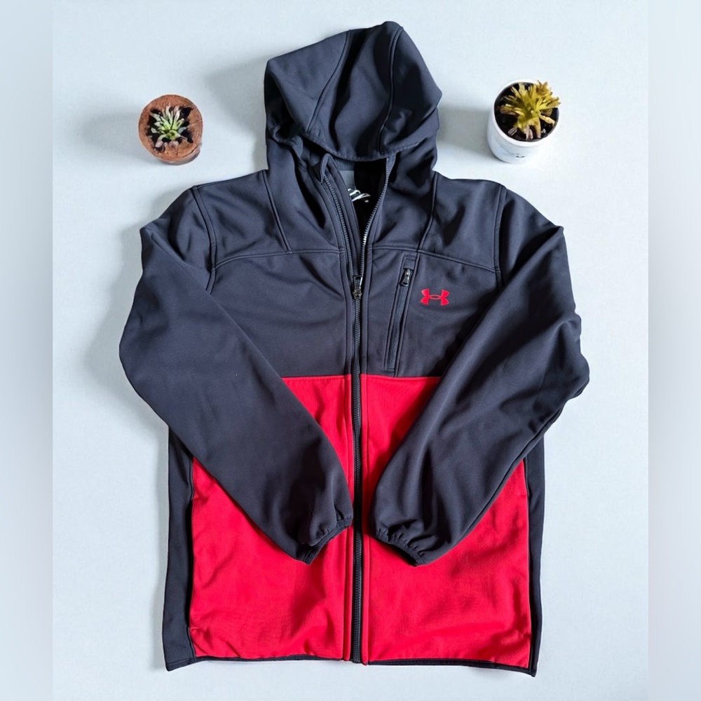 UNDER ARMOUR UA BOYS ARMOUR FLEECE FULL ZIP HOODIE JACKET SIZE YXL